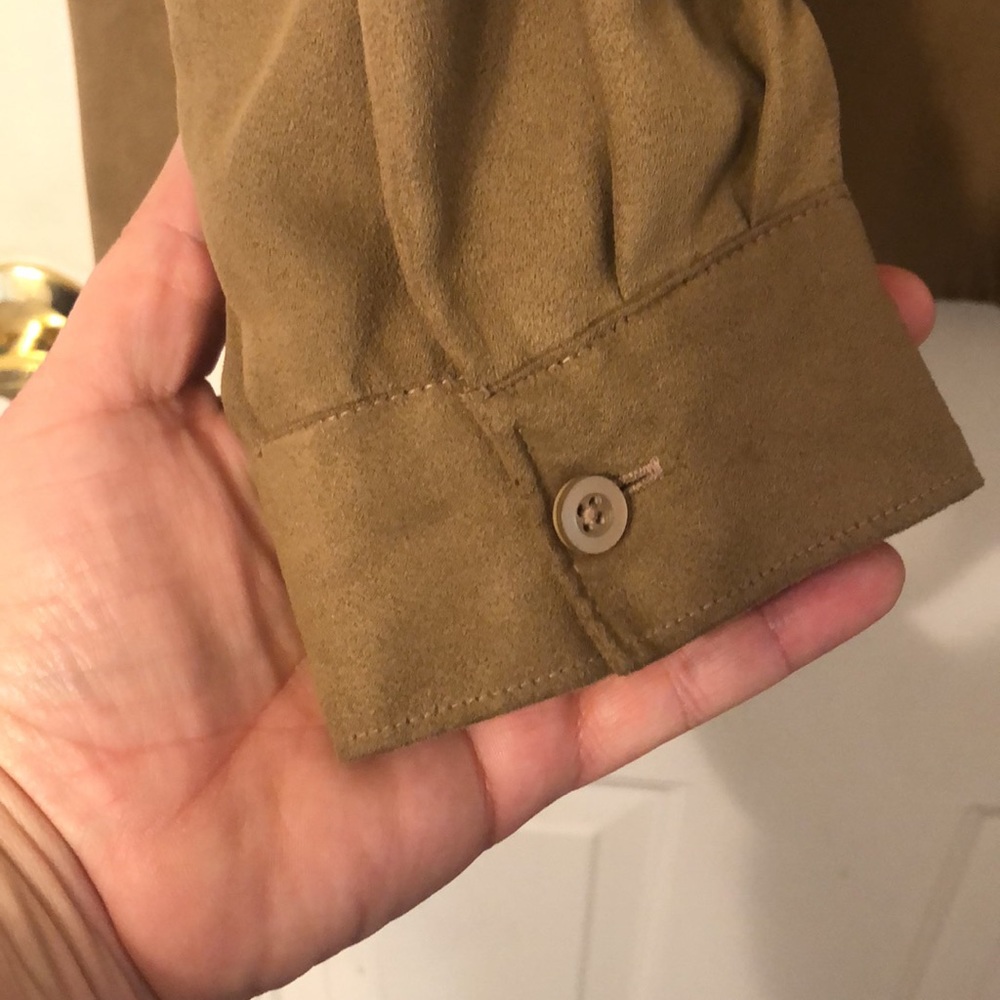 Lane Bryant Venezia tan suede shirt, size 14/16. - Picture 5 of 7